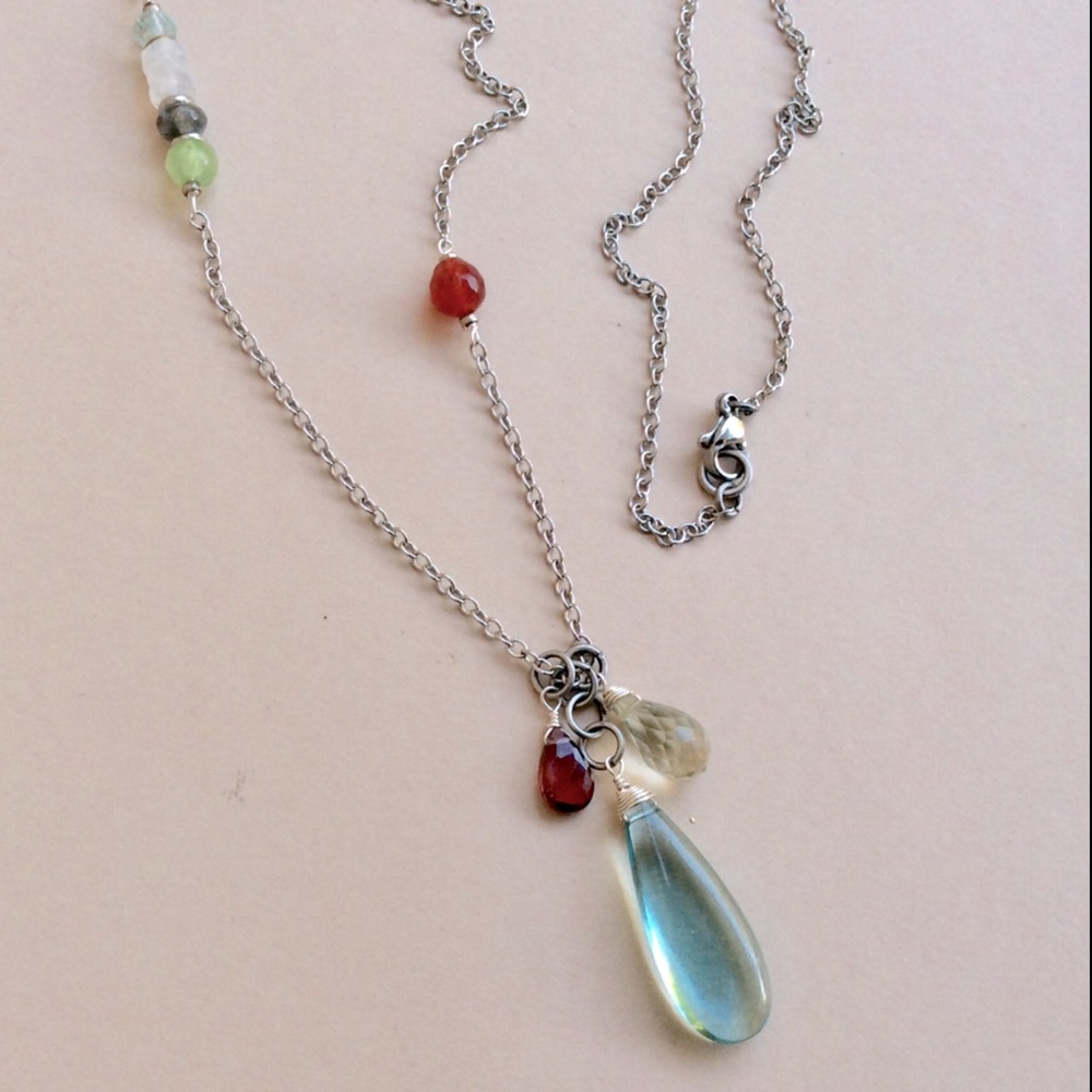 Sundance charm Sterling Silver Gemstone Necklace